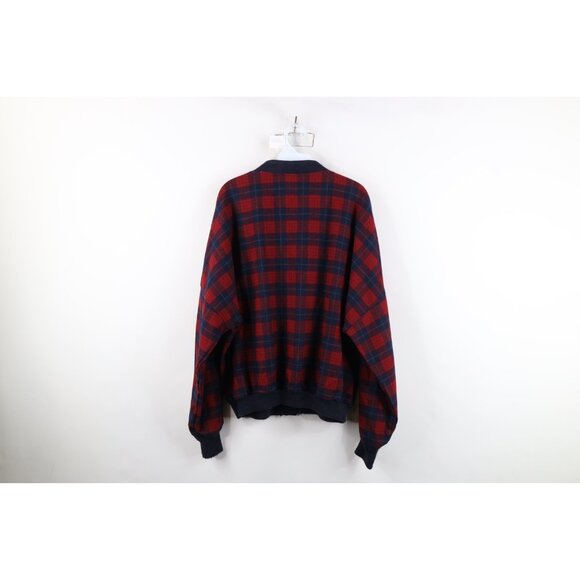 Vintage 70s Pendleton Mens Size XL Virgin Wool Knit Cardigan Sweater Plaid USA - Picture 9 of 11
